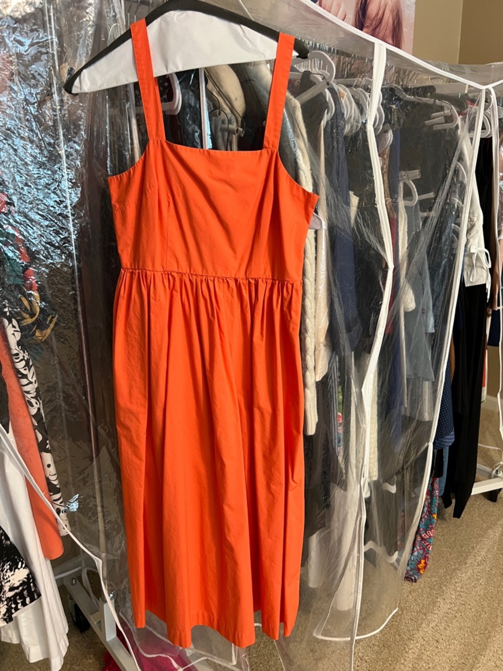 a new day Bright Orange Square-Neck Midi Dress